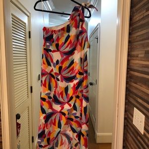 One shoulder maxi dress